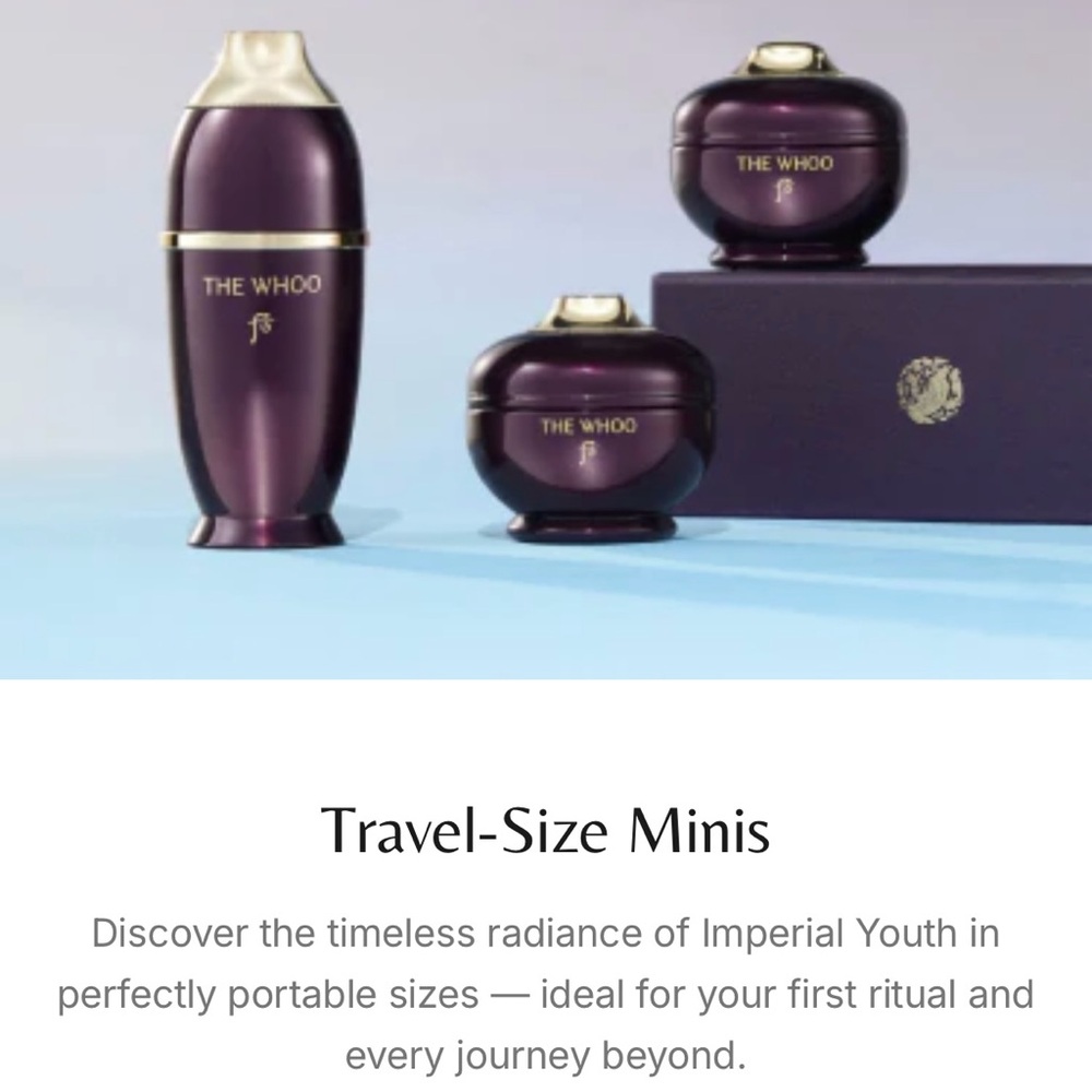 🆕💗THE WHOO Imperial Youth Timeless 3-Step Ritual Discovery Travel-Size Minis SET - Picture 4 of 10